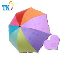 Kreativer Regenbogen-Wasser-Blüten-Regenschirm gefalteter Sonnenschirm-Regenschirm